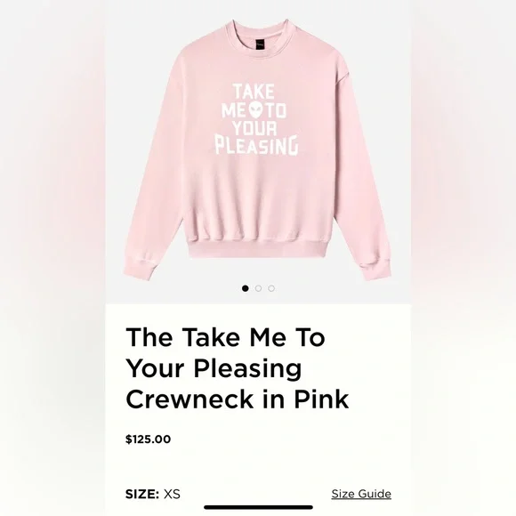 NWT Pleasing The Take Me To Your Pleasing Crewneck in Pink - Picture 3 of 11